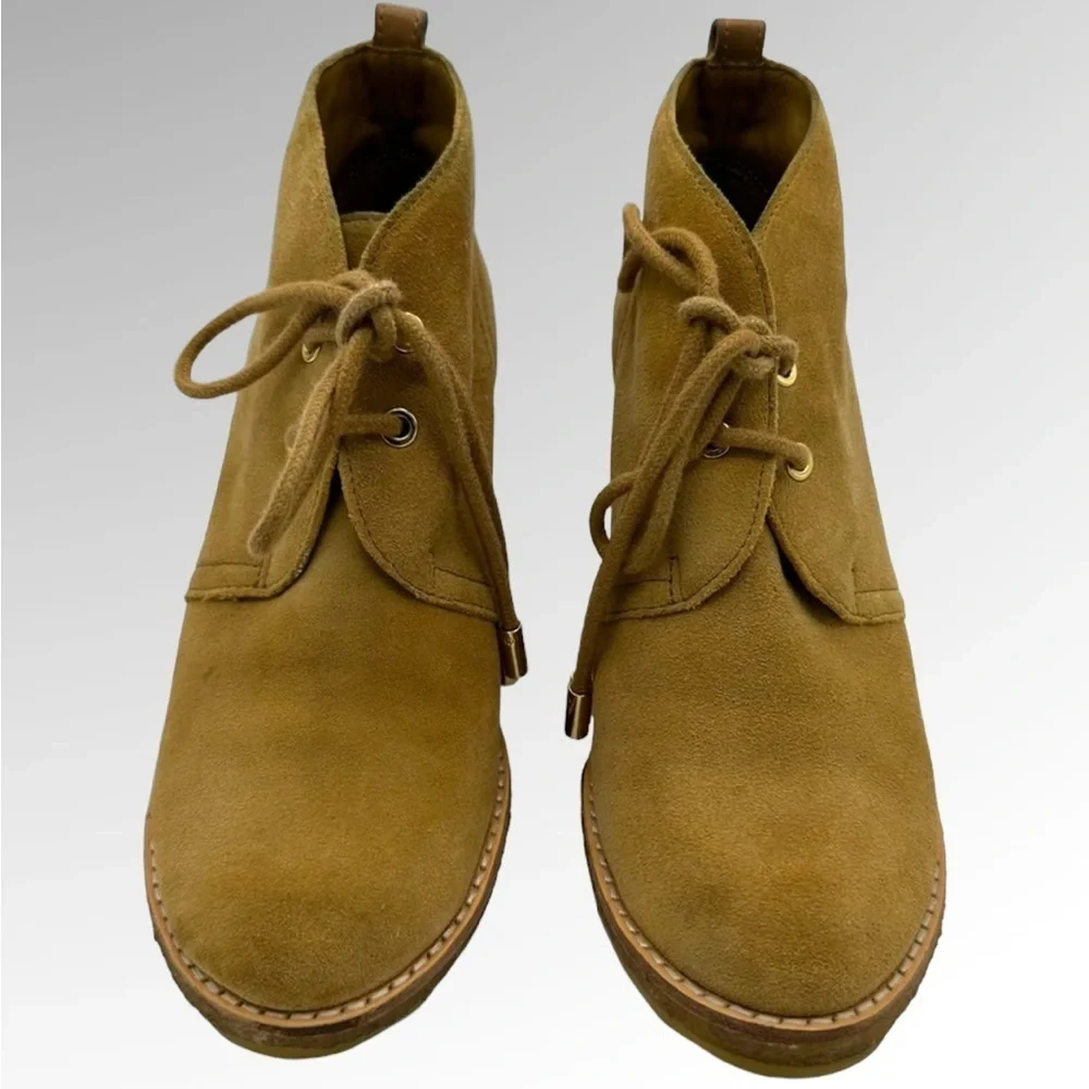 Tory Burch Brown suede Wedge Booties.